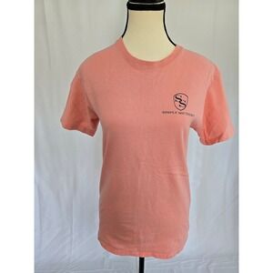 Simply Southern T Shirt Women's Small Peach Fishing Boat‎ Graphic Tee